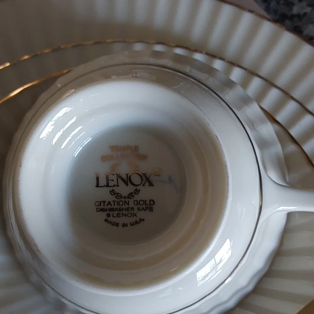 LENOX CITATION GOLD 5‎ PIECES VINTAGE DINNER .